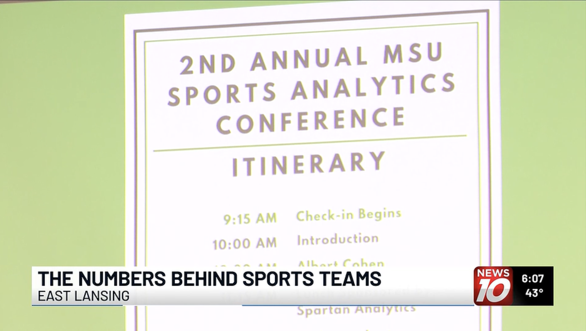 Michigan State sports analytics club hosts second annual conference. (Video within article)